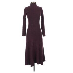 Dress Forum Ribbed Mock Neck Long Sleeve Midi Dress